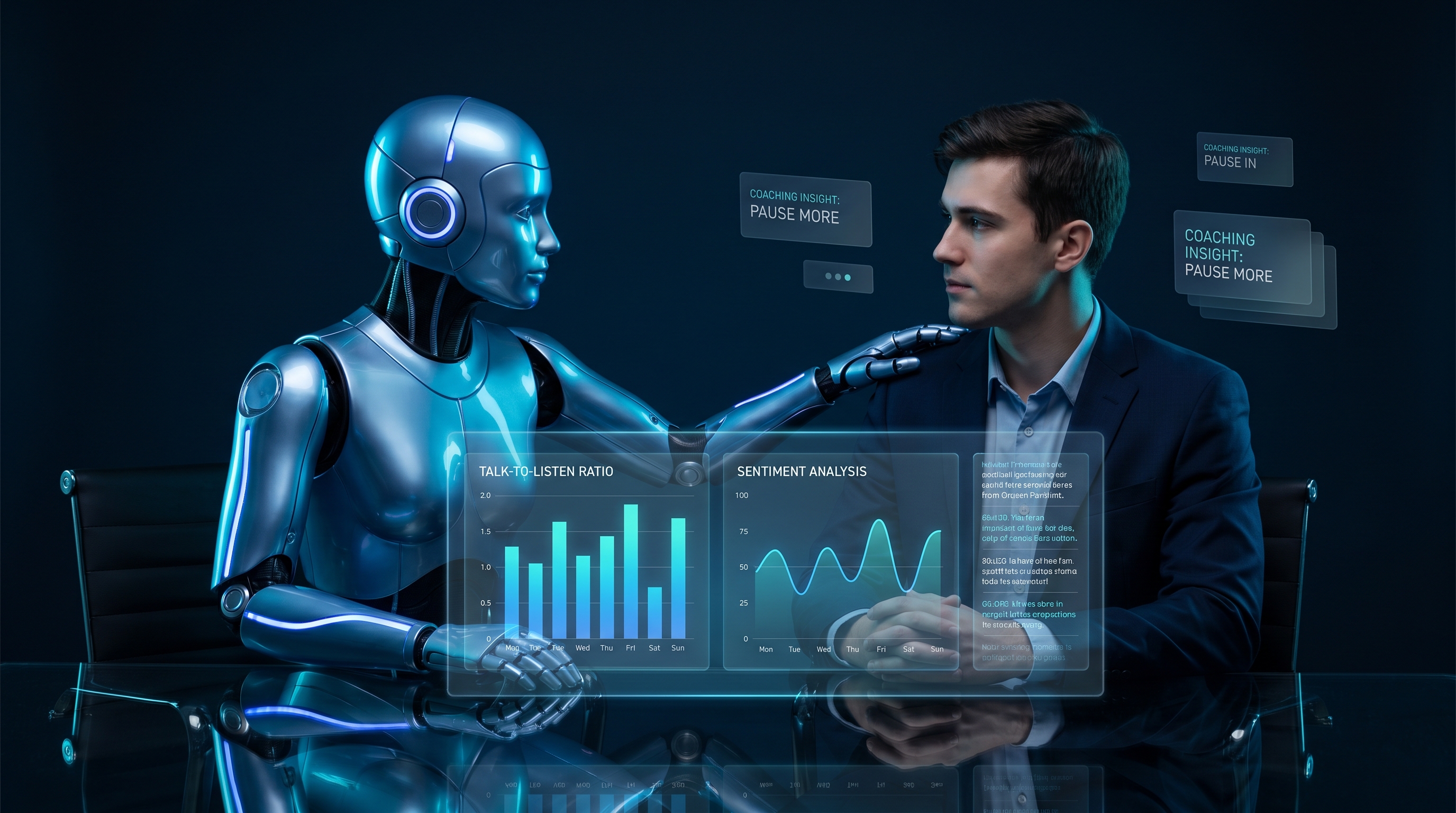 Eva — AI sales coach standing over the shoulder of a human closer during a live call