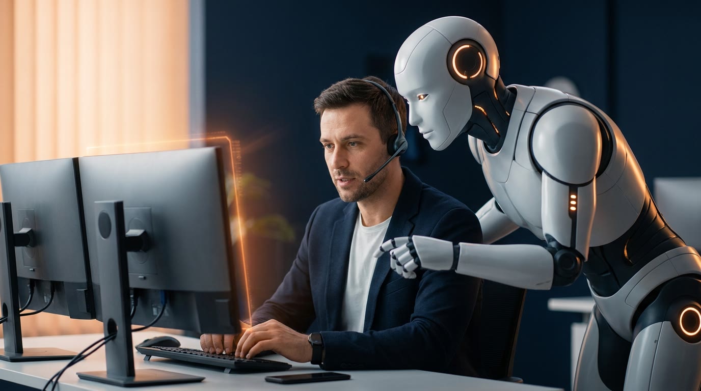 Eva, the AI closing coach, over the shoulder of a sales rep during a live call
